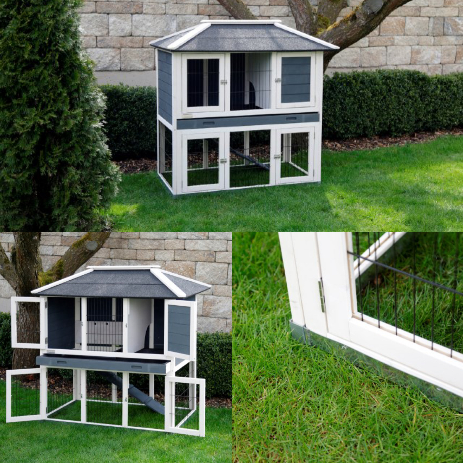 Villa in Grau von der Firma  KERBL Anjas Zwergkaninchenzucht Brüggen