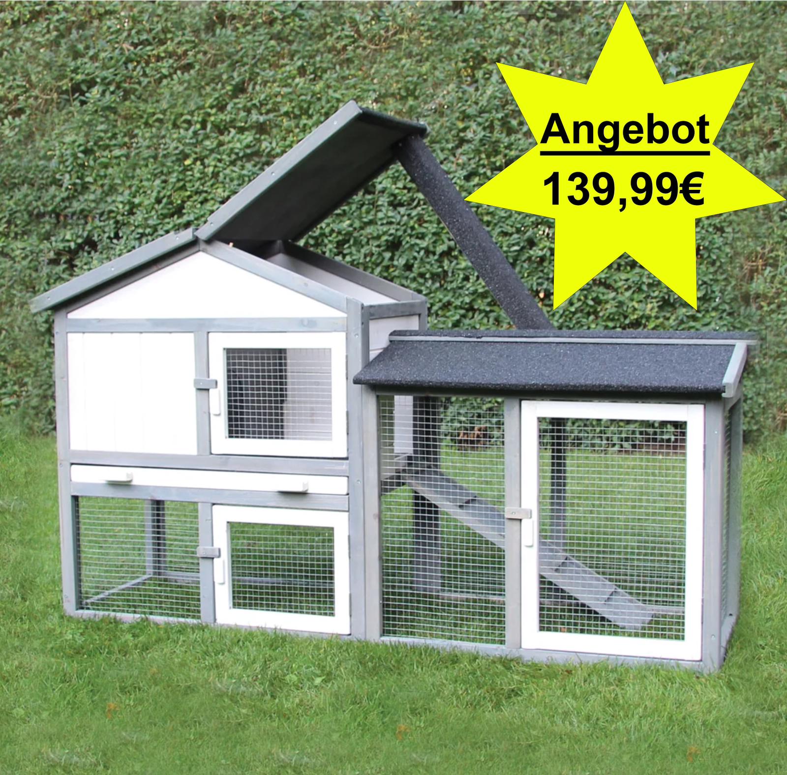 Stall Klopfer GRAU/WEIß Anjas Zwergkaninchenzucht Brüggen