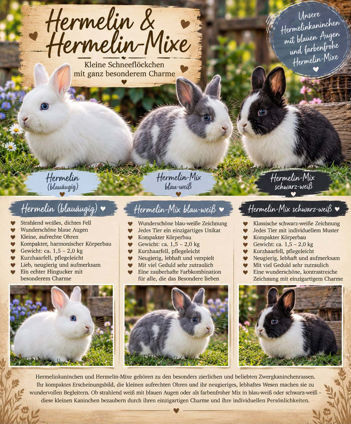 Hermelin und Hermelin-Mixe - Anjas Zwergkaninchen