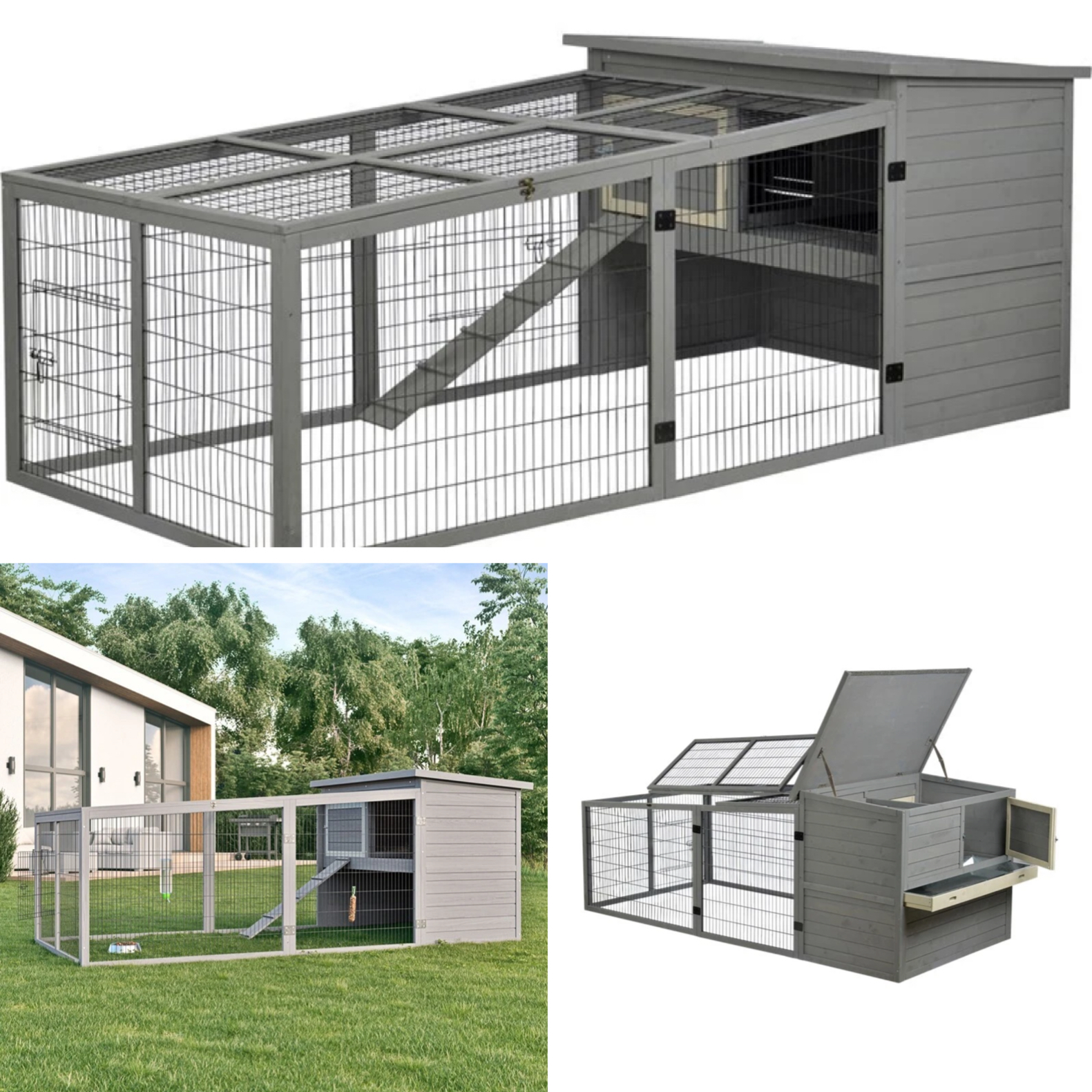 Stall mit Freigehege  Anjas Zwergkaninchenzucht Brüggen